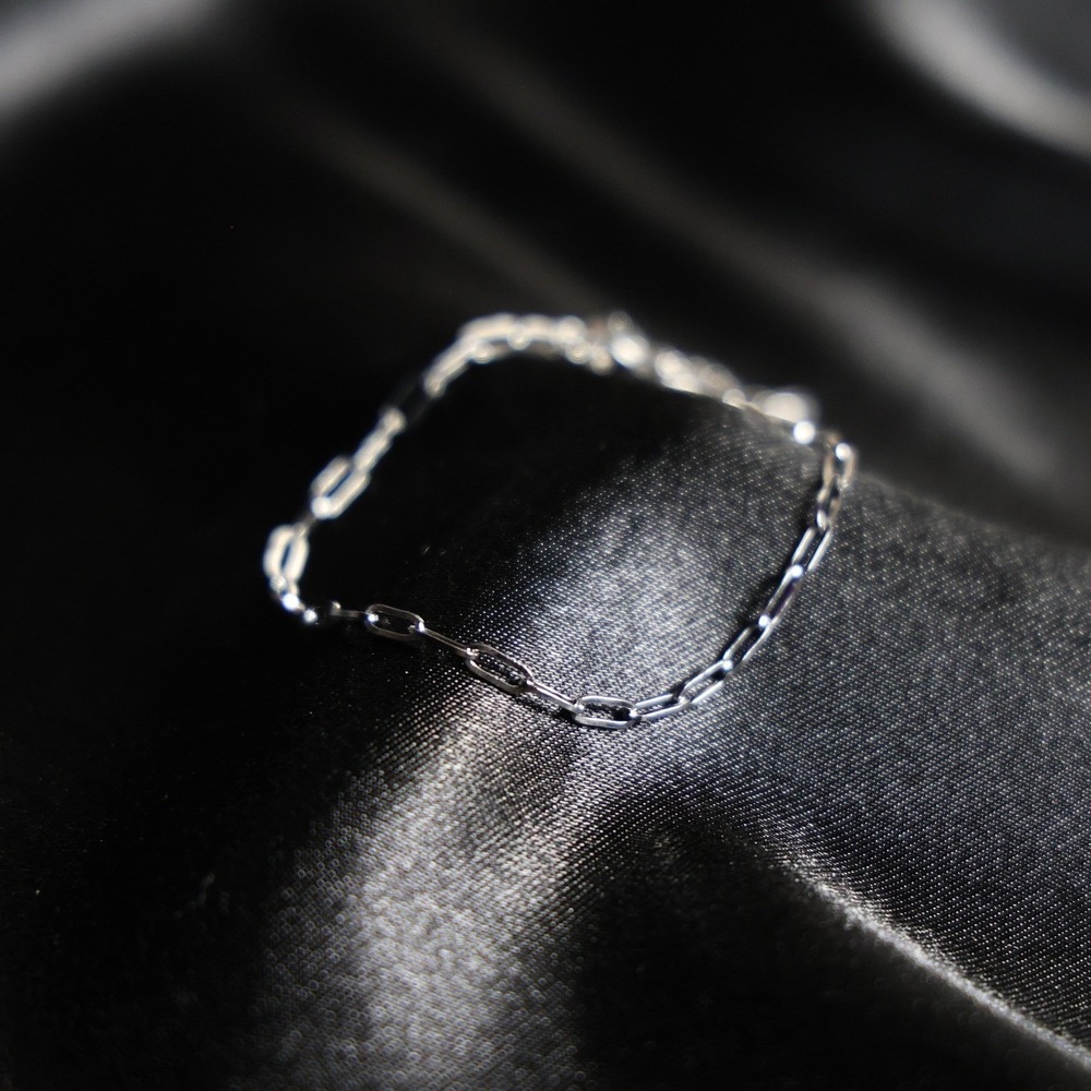 Silver Tone Paperclip Chain Bracelet Minimalist Adjustable Extender JW030